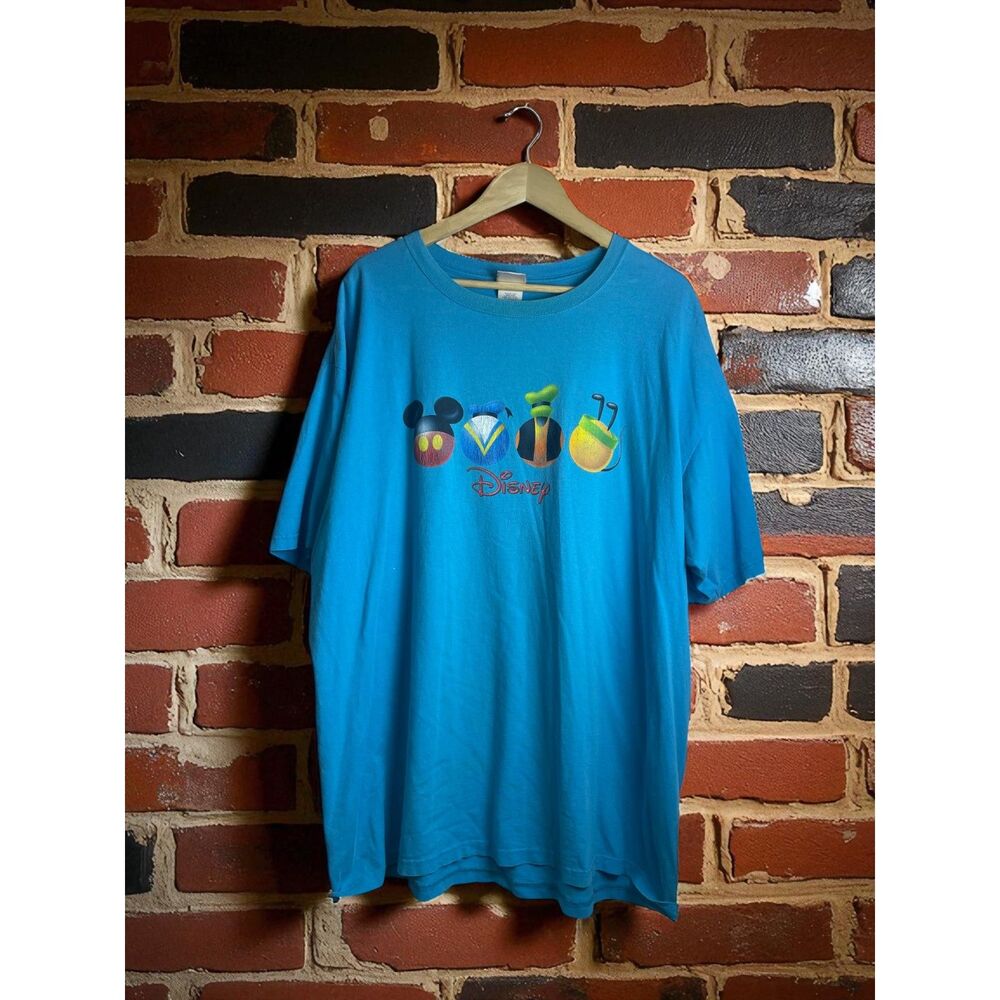 Vintage Disney T-Shirt – 2XL – Blue – Mickey, Donald, Goofy, Pluto Graphic